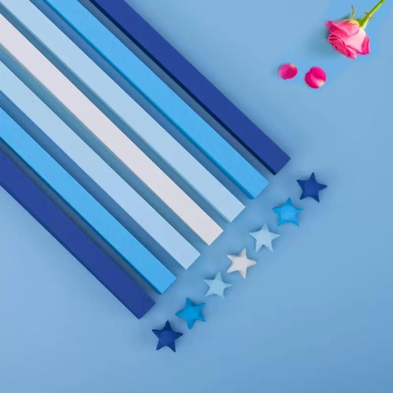 210/540Pcs Lucky Wish Star Decoration Origami Lucky Star Ribbons Colors Strips Paper Folding Kit Wishing Star For Kids I 540PCS