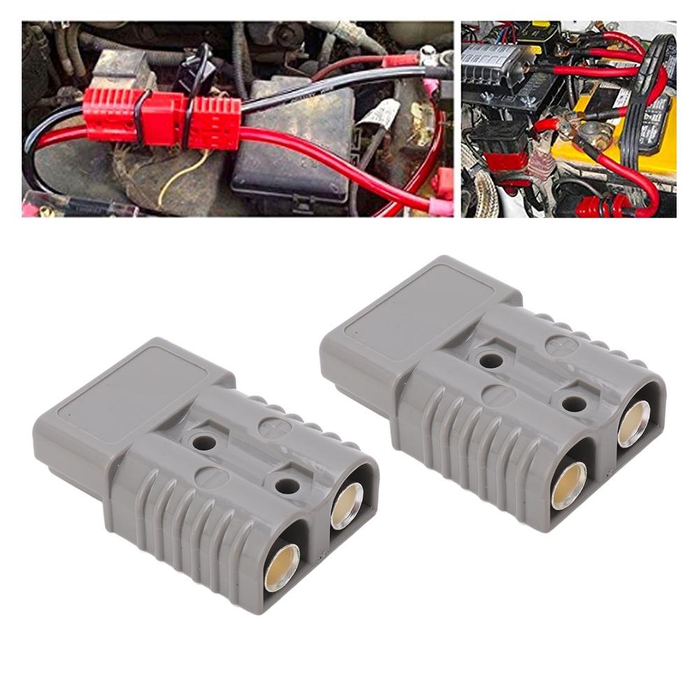 2PCS Universal 175A Quick Disconnect Connector 600V Grey Quick Connect Disconnect Wire Harness Connector Plug Car Trailer