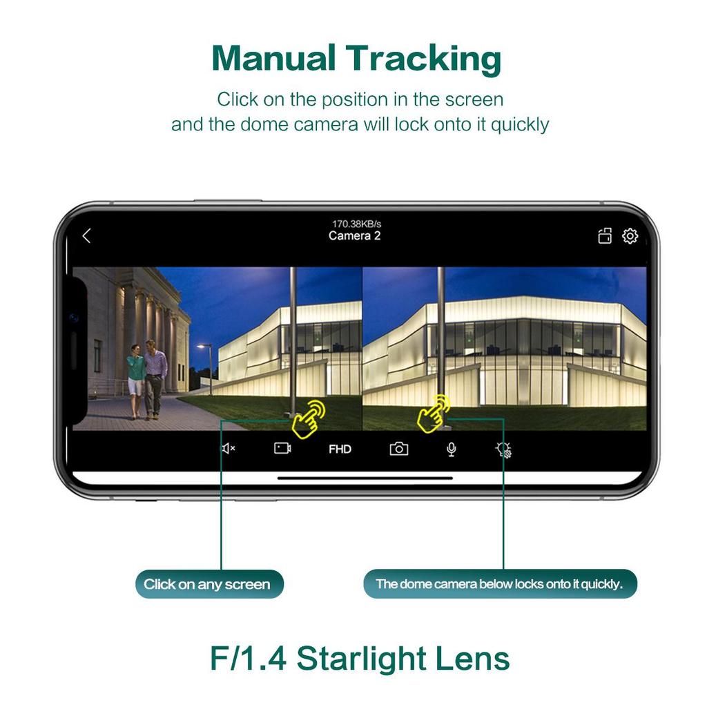 Wireless Cross-Border iCSee Surveillance Camera with Triple Lens for Indoor and Outdoor Use