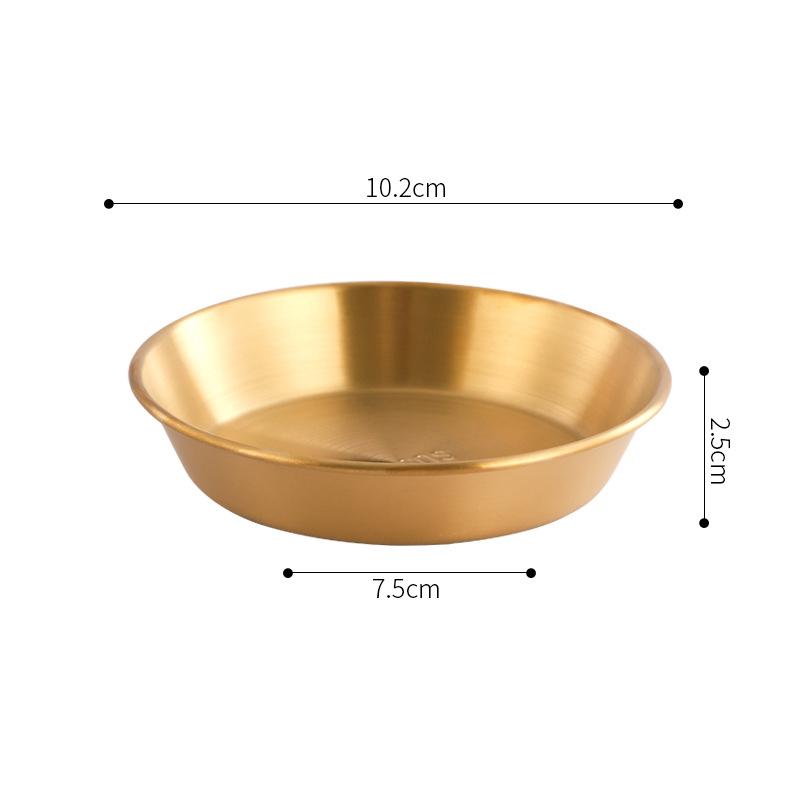 304 Stainless Steel Food Storage Tray Thickened Sauce Dipping Dish Snack Pan Kimchi Plate  Pot Seasoning Dish Kitchen Utensil