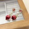Rose Eternal Flower Earrings Vintage Real Flower Earrings  Bridal Gown Earrings