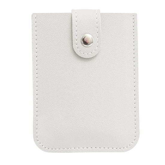Faux Leather Card Holder Large Capacity Pull-out 6 Slots Solid Color Button Slim Minimalist Portable Business Card Bank Card Driver