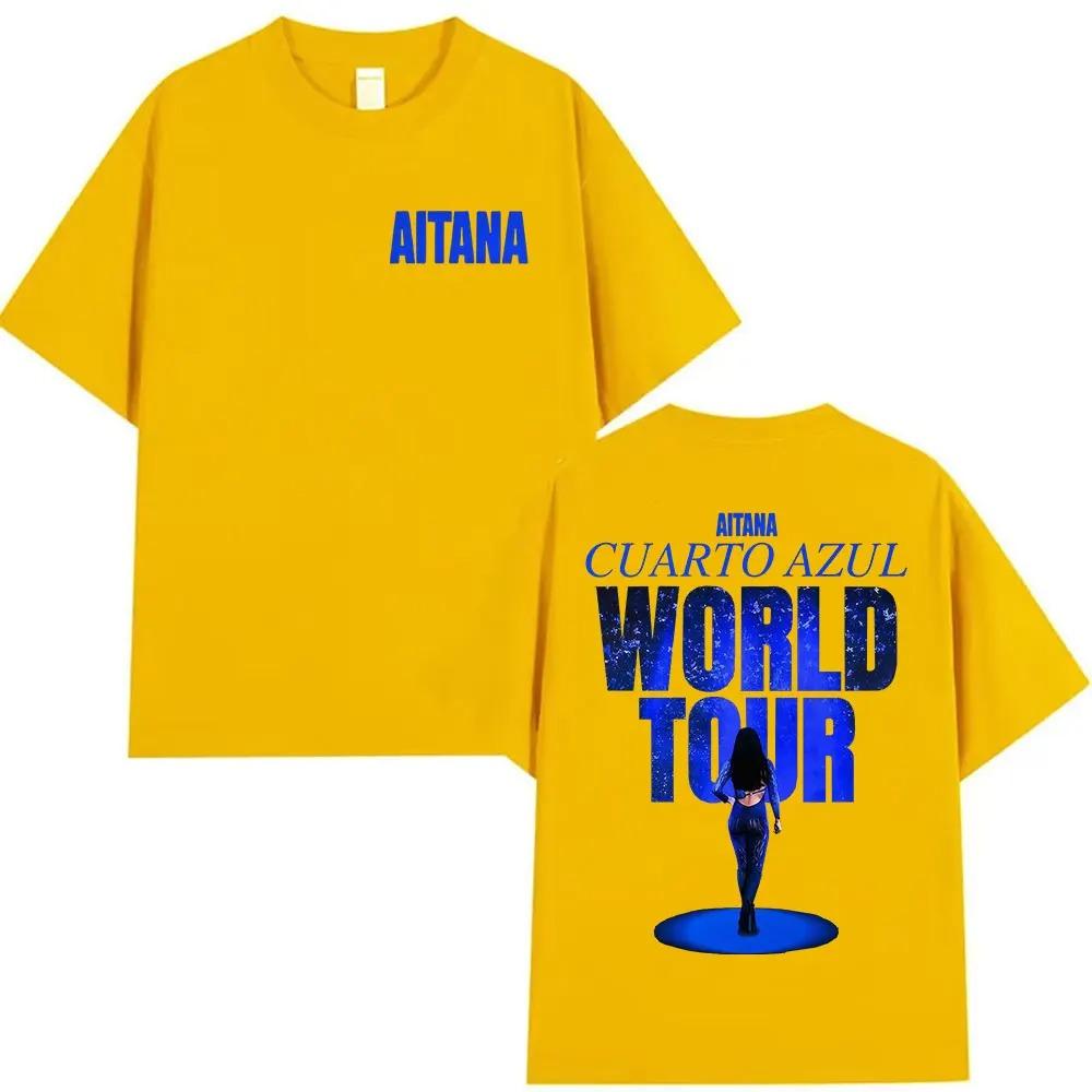 Aitana Cuarto Azul World Tour 2026 Graphic TShirt Unisex Vintage Oversized Cotton Hip Hop Pop Fans Women And Men Tshirts