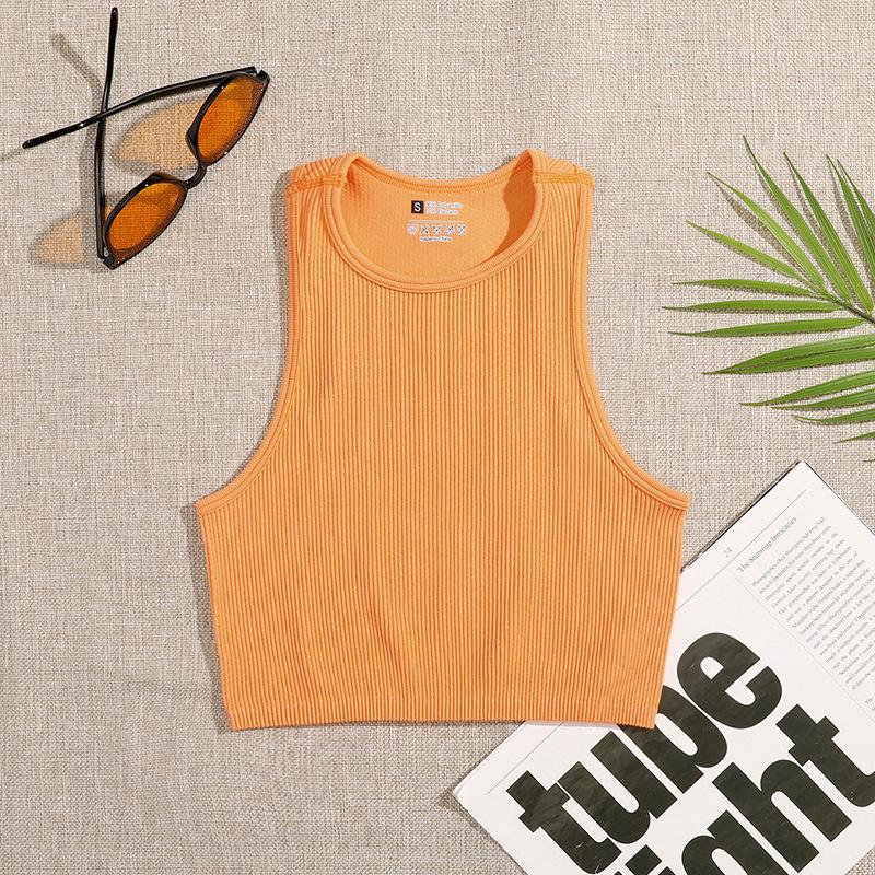 Ribbed Quick-Dry Yoga & Running Sports Bra - Skin-Friendly Nude Finish