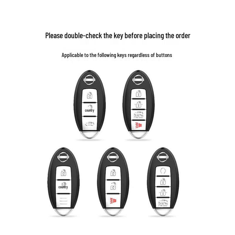Compatible Key Cover for 2022 Nissan Sylphy, Teana 21, Qashqai, X-Trail, Tiida - Transparent Shell