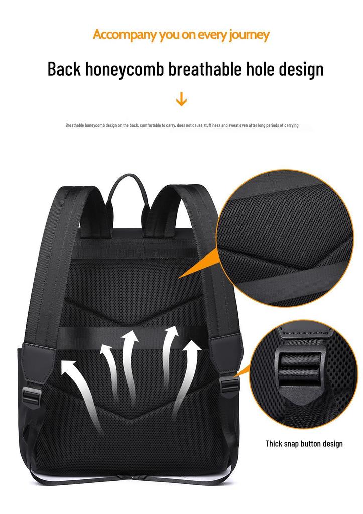 Unisex Large Capacity Business Commuting Backpack - Korean Style Leather Laptop Bag