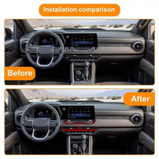 Red Center Dash AC Vent Frame Cover Conditioning Trim For Chevrolet Colorado 23+