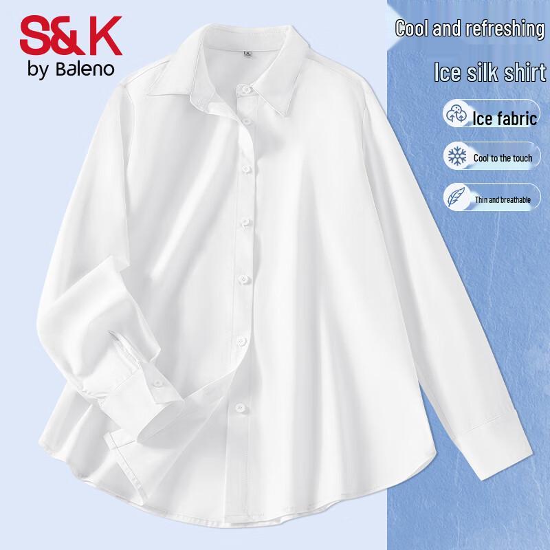 Baleno Women s Ice Silk Long Sleeve Loose Shirt M