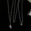 Female Niche Collarbone Chain Three-Layer Bear Star Tassels Necklace Student Simple Temperament Cold Wind Necklace