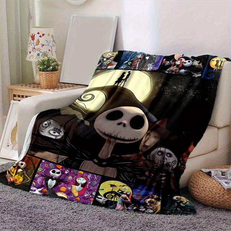 

1pc Jack Skellington Printing Flannel Blanket Ideal for Travel Sofa Beds and Home Decor Ideal Birthday or Holiday Gift Available for All Sea 100x150cm
