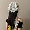 Slim Fit Hip Curtain Lace Trim Apron Wrap Skirt Trendy Triangular Headscarf  Women