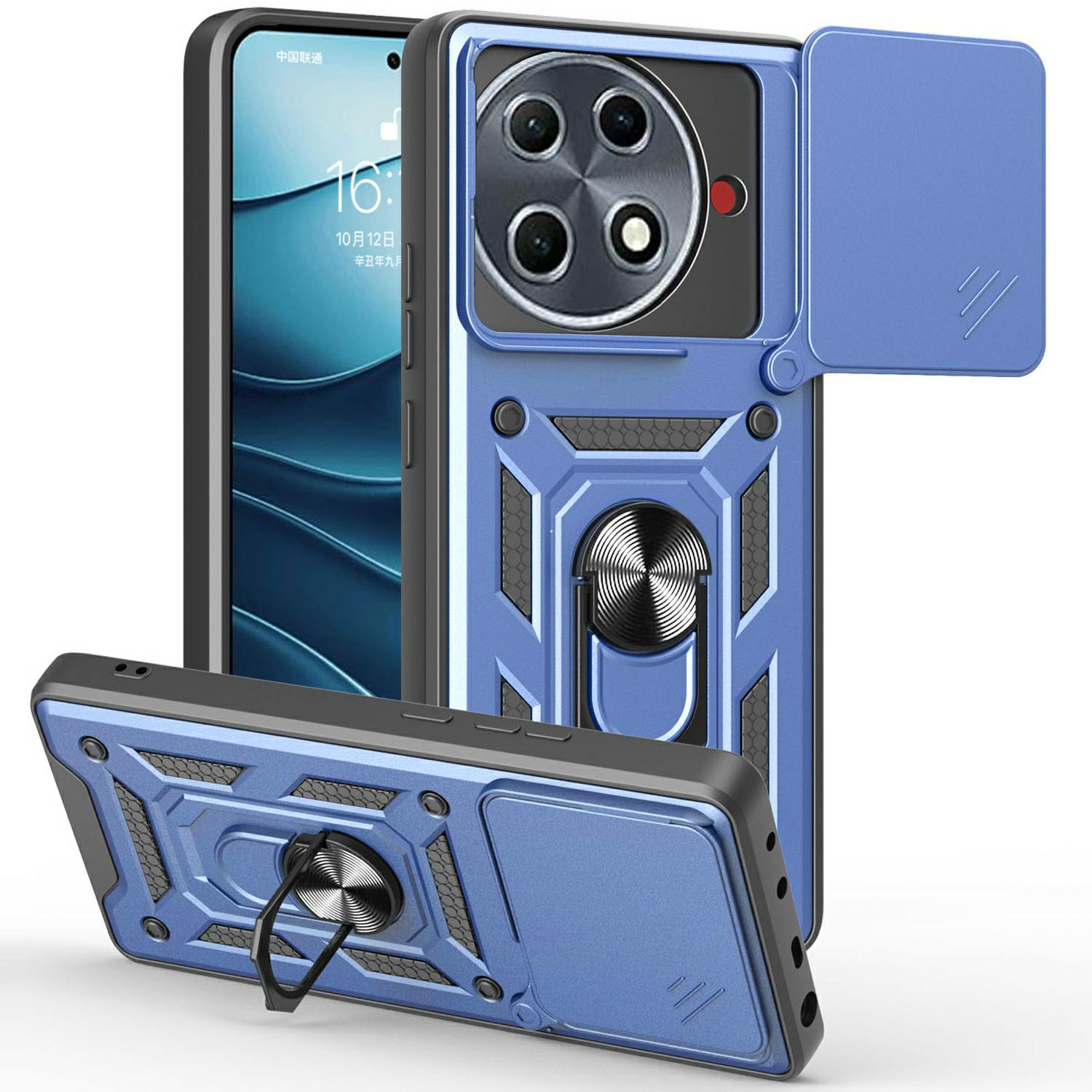 

Чехол для TECNO Camon 30S Pro 4G с выдвижной крышкой для камеры, PC+TPU, подставка, чехол для телефона Blue