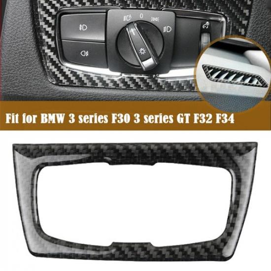 

For BMW 3series GT F30 F32 F34 Carbon Fiber Headlight Switch Frame Cover Trim