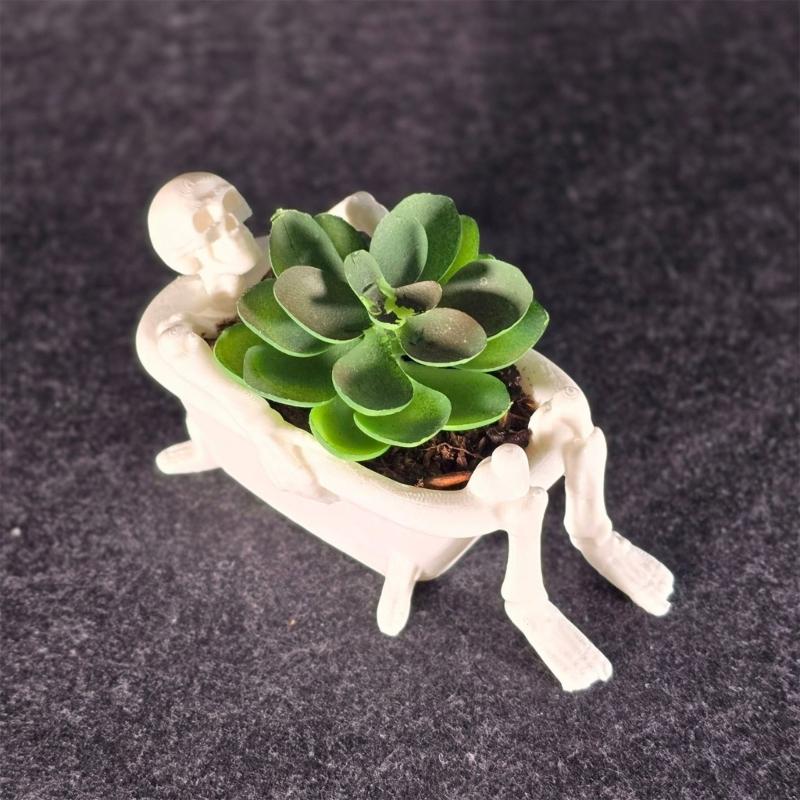 Desk Accent Skeleton Tub Holder, 3D Crafted Display Bowl for Shelf Styling, Entryway Storage, Indoor Room, Home, Study and Entry Use