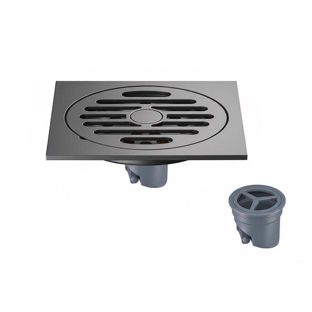 Stainless Steel Shower Floor Drain Thickened Grey Fast Drainage Floor Drain Backflow Preventer Square Drain Filter Plug