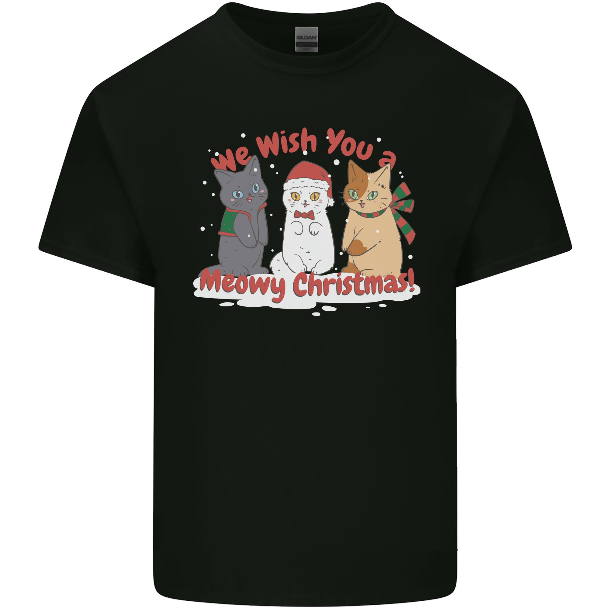 Meowy Christmas Funny Xmas Cat Unisexs Light Cotton TShirt S