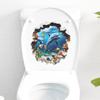Ocean World Dolphin Toilet Wall Sticker Self-Adhesive Removable Waterproof for Bathroom Underwater Home Decor Art