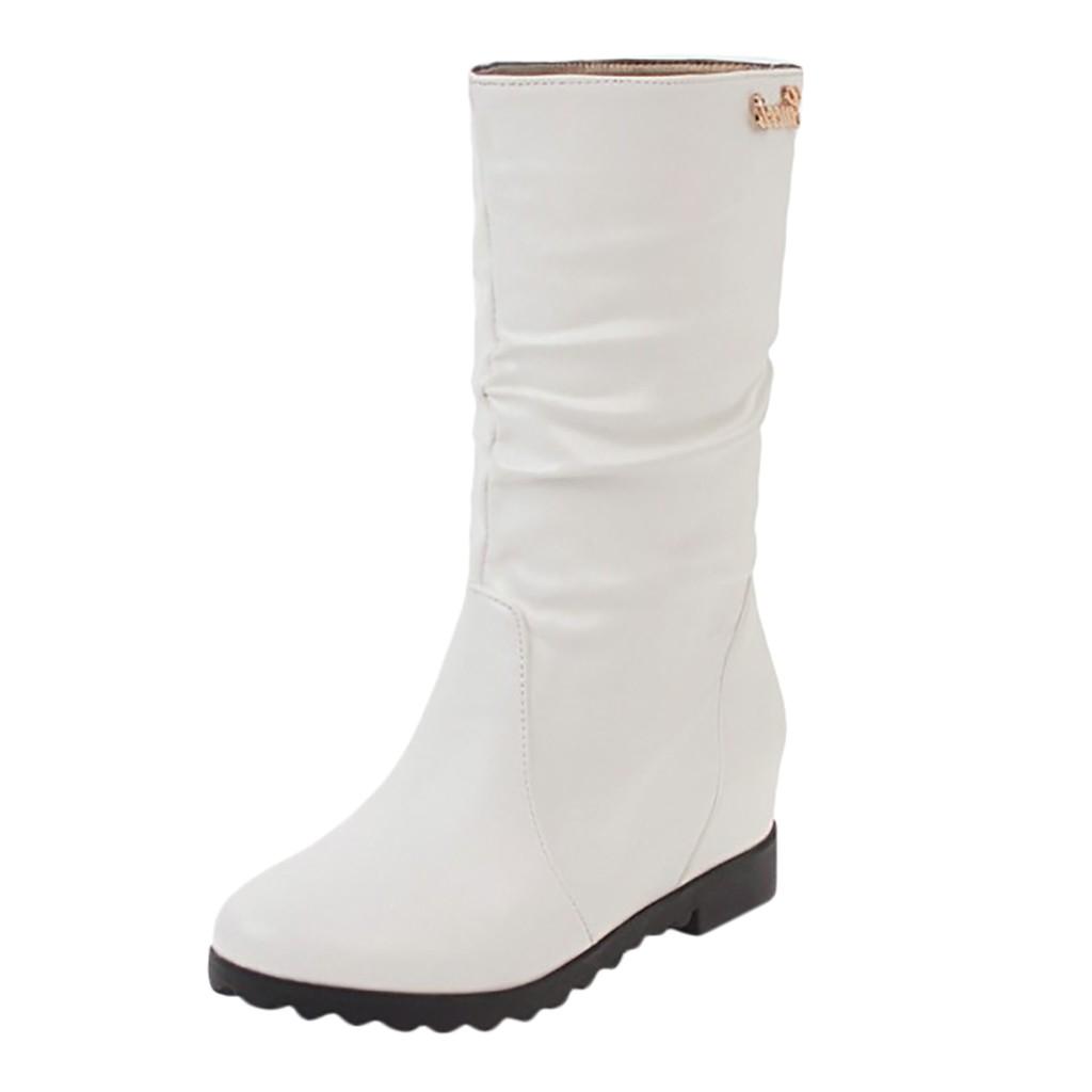 Women Fashion Increase Within Boot Student Rhinestone Hollow Large Size Boots