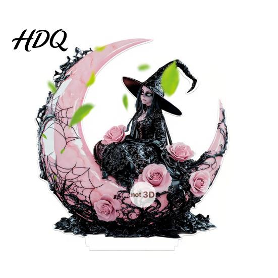 Unique Holiday Party Centerpieces Halloween Dark Style Table Decorations Acrylic Pink And Black Gothic Centerpiece Sweet Cool Home Accents Crescent