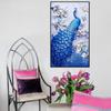 Vintage Peacock Canvas Painting Elegant Living Room Home Wall Art Decor Blue White Abstract Animal Flower Picture Poster Prints