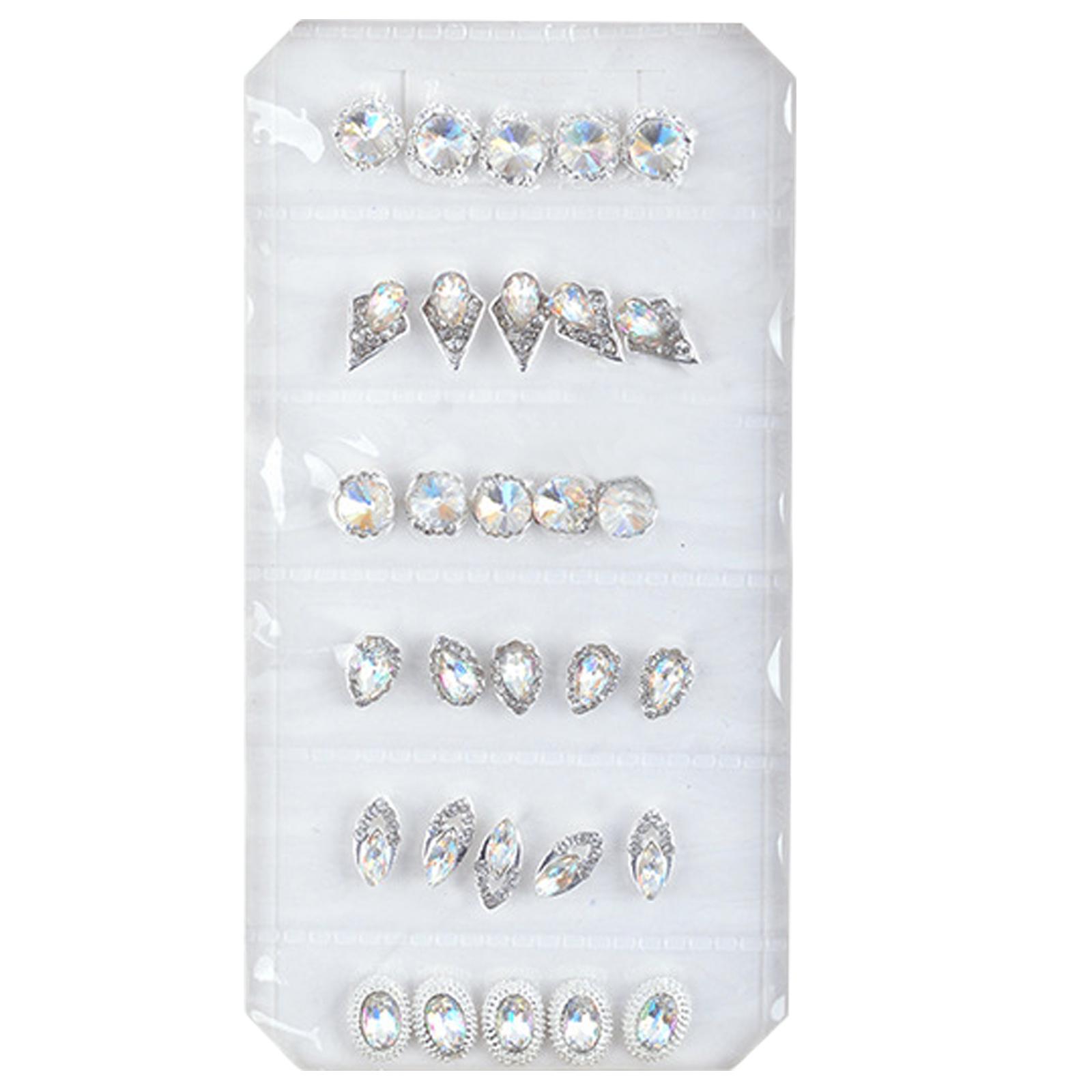 Elegant Rhinestones 3D Nail Arts Crystal Rhinestones Nail Decorations Crystal 3D Metal Charms Manicures Nail Arts
