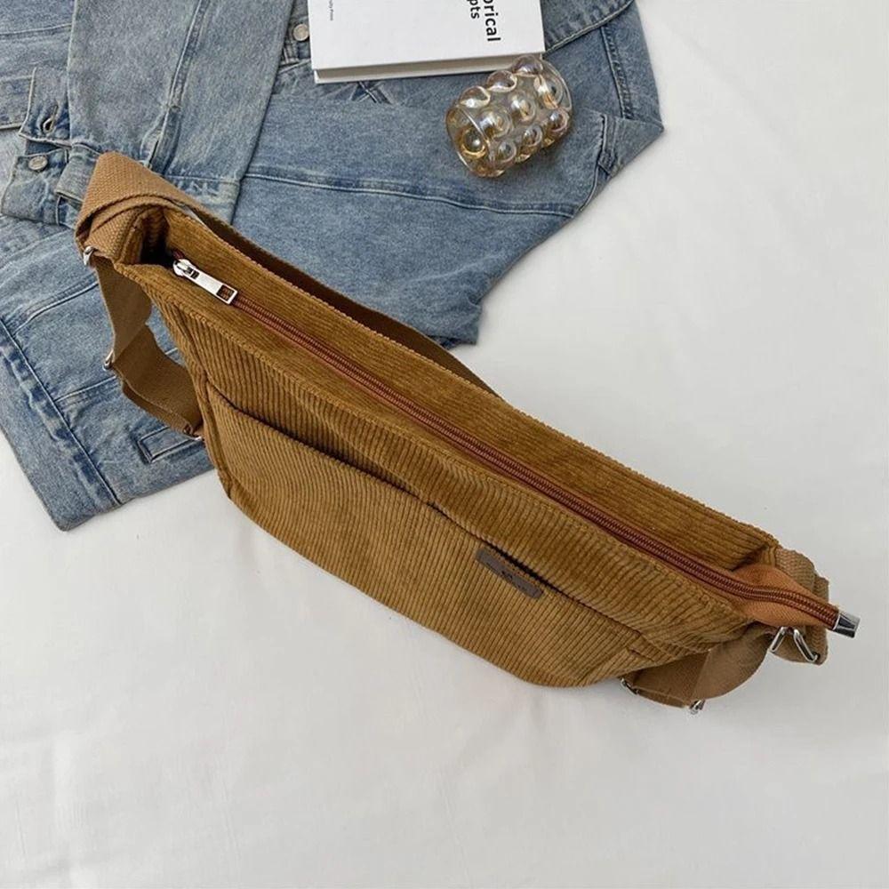Korean Style Multifunctional Shoulder Bag Elegan Crossbody Bag Corduroy Tote Bag  Portable