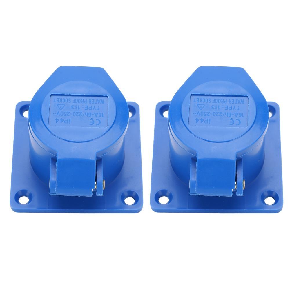 

2 Pcs 3 Pin 16A Industrial Power 220-250V 2P+E Industrial Connector Waterproof IP44 Single Phase Receptacle коричневий