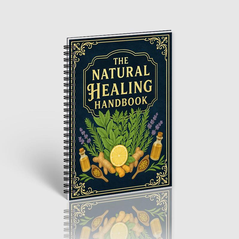 Natural Healing Handbook Spiral Bound Guide With Herbal Remedies And Recipes For Heart Health Blood Sugar Focus Boost