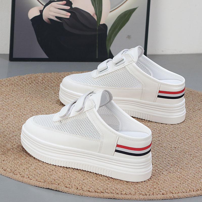 Fashion 7CM Women Summer Air Mesh Chunky Sneakers Sandals Platform Wedge Flats Sandals Slides Shoes Mules Shoes Women Breathable