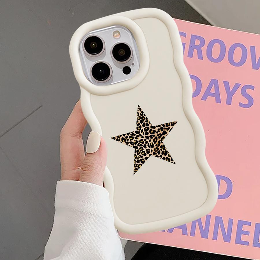 

Leopard Star Design Soft Phone Cover Case for iPhone 12 11 14 XR 17 Air 8 16 Pro Max 13 15 Plus iPhone 8 Plus
