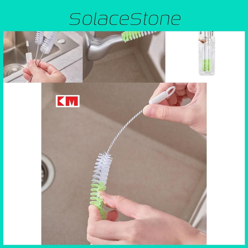 Plastic Spout Brush Set For Cleaning Bottles Cups And Kitchen Utensils With Dual Colors