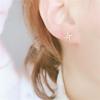 Pure Purple Gold Exquisite Fashion Rice Character Zircon Stud Earrings Women'S Rose Gold Plated Color Gold Earrings