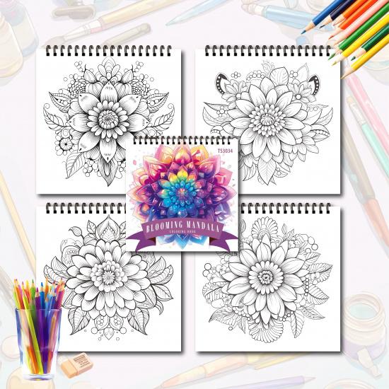 3pcs Coloring Books - Bird, Cat, Mandala Patterns, Thickened 30 Pages, Spiral Bound, Perfect for Stress Relief, Gift Ideas