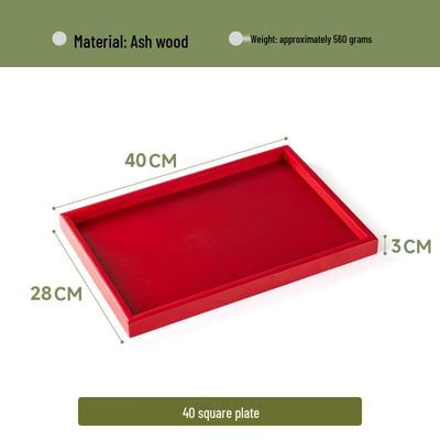 ZISIZ Rotes Hochzeits-Teezeremonie-Tablett