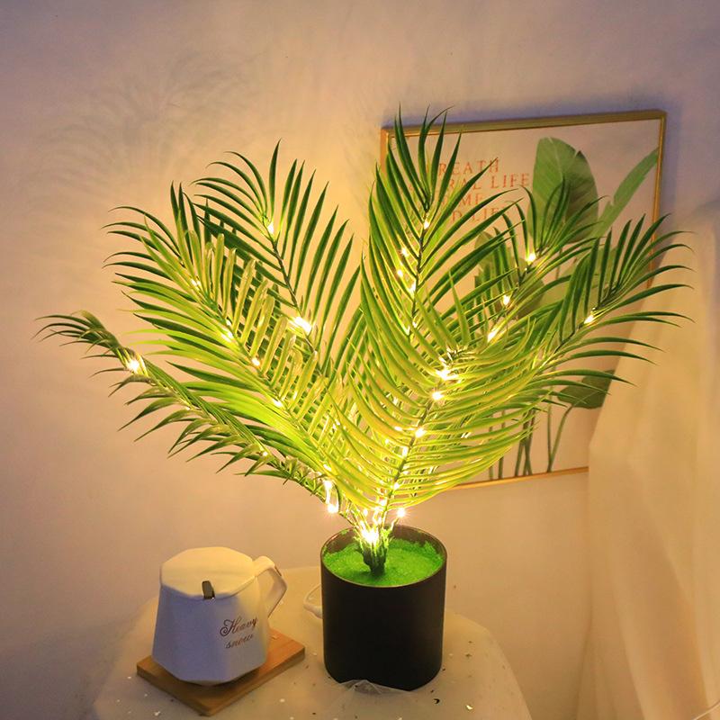 Artificial Plant With Led Lights Fake Plant Potted Tree Indoor Lighting For Living Room Hotel Villa Art Decor Bedroom Home Decor