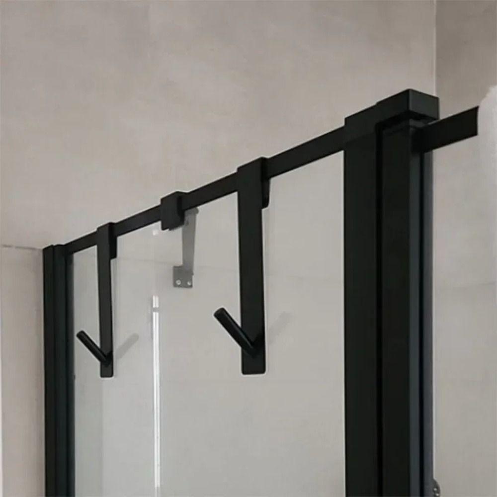 Drilling-Free Stainless Steel Shower Door Hook Space Saving Rustproof Towel Hooks Wall Mounted Bathroom Hooks Sauna