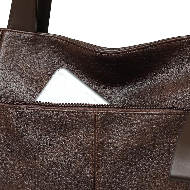 Women's PU Tote Bag Vintage Large Capacity Underarm Shoulder Bag Handbag