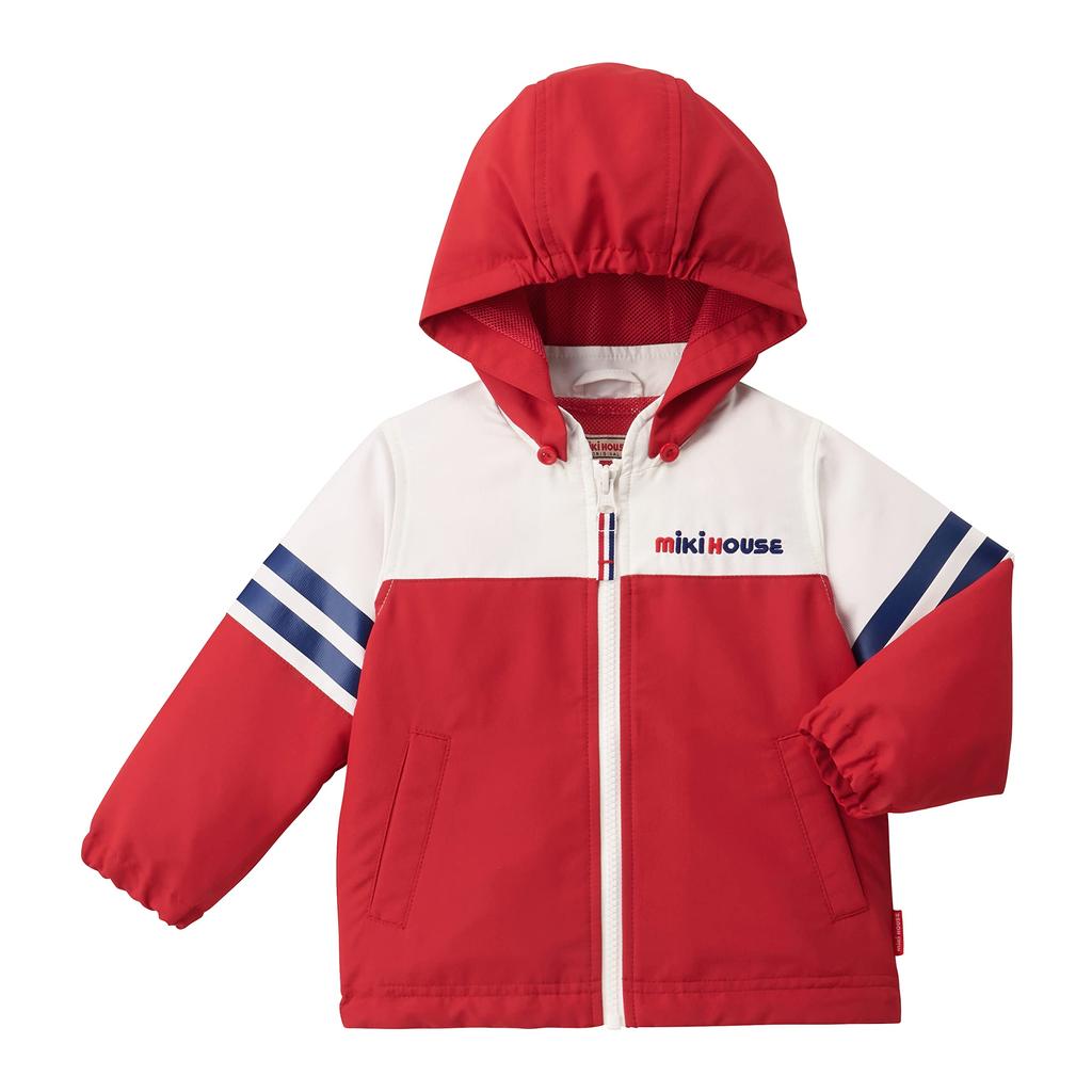 MIKIHOUSE Kids UV Protection Lightweight Mountain Windbreaker Red Logo
