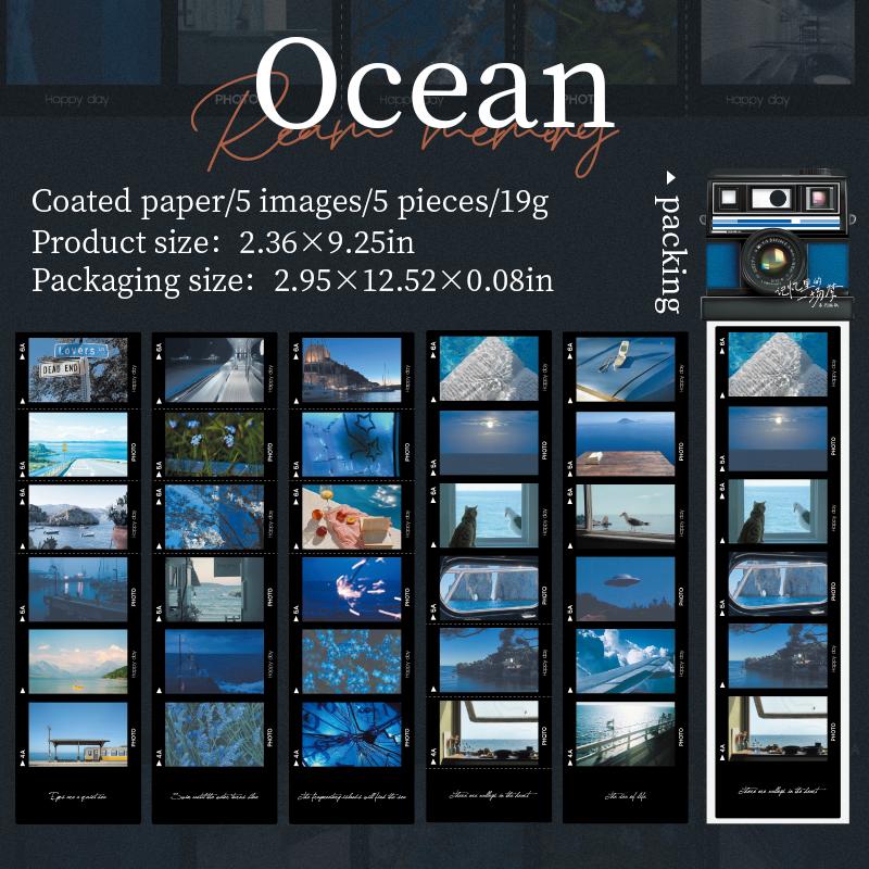 Long Strip Movie Film Theme Sticker Landscape Stickers Hand Account Collage For Photo Frame Calendar Boxes Scrapbook Decoration