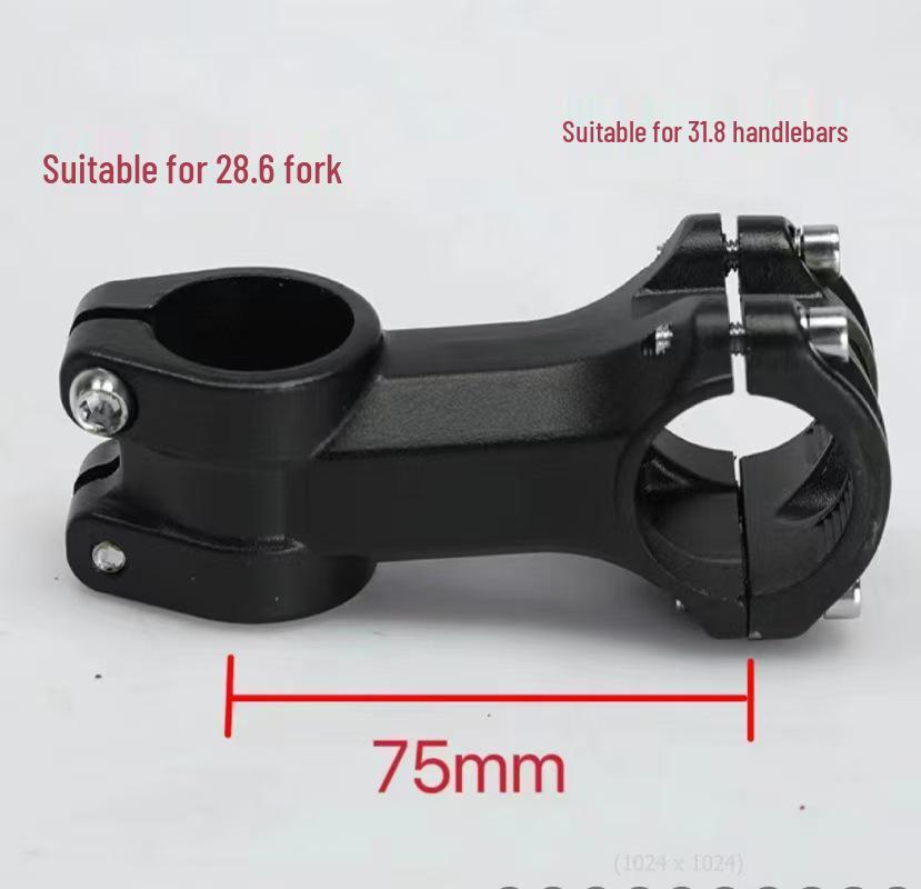 Mountain Road Fixed Gear Bicycle Handlebar Stem, Headset Compatible, 25.4/31.8mm Diameter, 38/60/80/90mm Length Options
