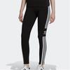 adidas Leggings Sportivi Retro Originali Vita Media Vestibilità Aderente Lunghi Pantaloni Sportivi Lavorati a Maglia Fondo Donna Nero DV2636