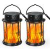 Solar Lanterns for Outdoor Garden Flickering Flame Effect Solar Powered Hanging Light Waterproof Wall Mount for Front Porch
