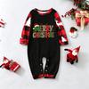Family Matching Holiday Loungewear Set with Cute Christmas Print, Raglan Long Sleeve Top and Pants for Parents and Kids