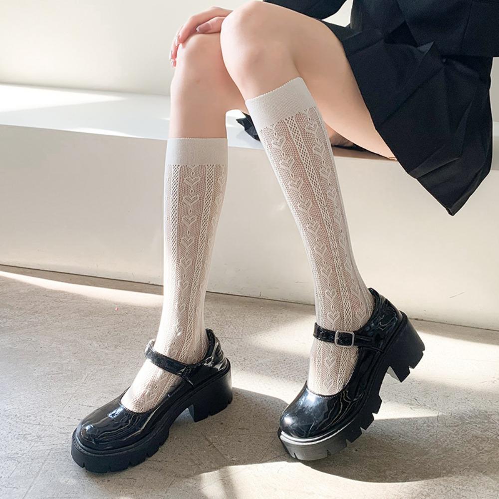 

Японские носки Jk Calf женские Ins Tide летние тонкие чулки Love Lace Lolita сексуальные сетчатые носки женские One Size