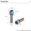 6Pcs Bike Handle Bar Stem Riser Bottle Holder Bolts M5*18Mm Titanium-Plated Colorful Steel Bicycle Handlebar Screws