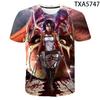 Attack on Titan 3D Pattern T-Shirt for Anime Fans, Stylish Cartoon Tops, Lightweight Polyester Casual Streetwear Clothes