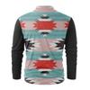 Men's Fashion Casual Printed Long Sleeve Bandage Retro Shirt Top Blouse