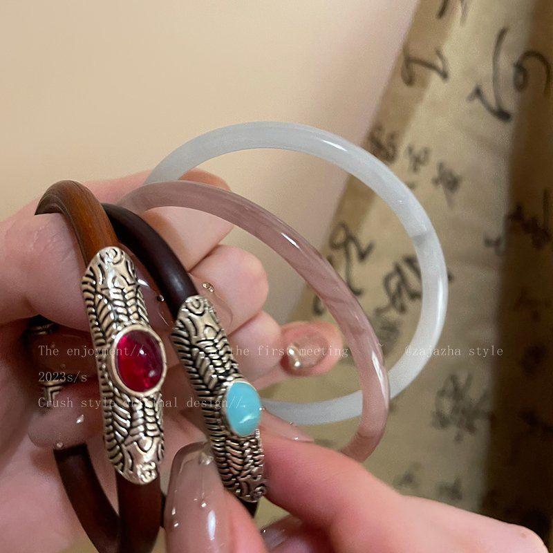 New Chinese Style Chicken Blood Vine Vegetarian Ring Bracelet for Women, Fashionable, Personalized, Simple, Ethnic Style, and Best Friend Jewelry