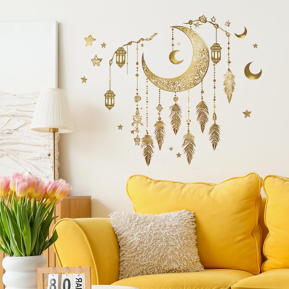 Lampadario Piuma di Luna del Medio Oriente Lampadario Camera da Letto Soggiorno Studio Decorazioni per la Casa Adesivi Murali