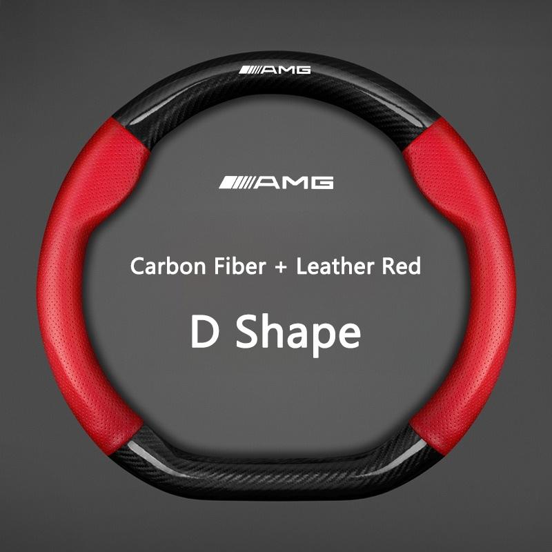 OQA4   Carbon Fiber Car Steering Wheel Cover For Mercedes Benz W203 W204 W205 W206 W176 W177 W212 W213 X156 X253 W117 AMG Accessories